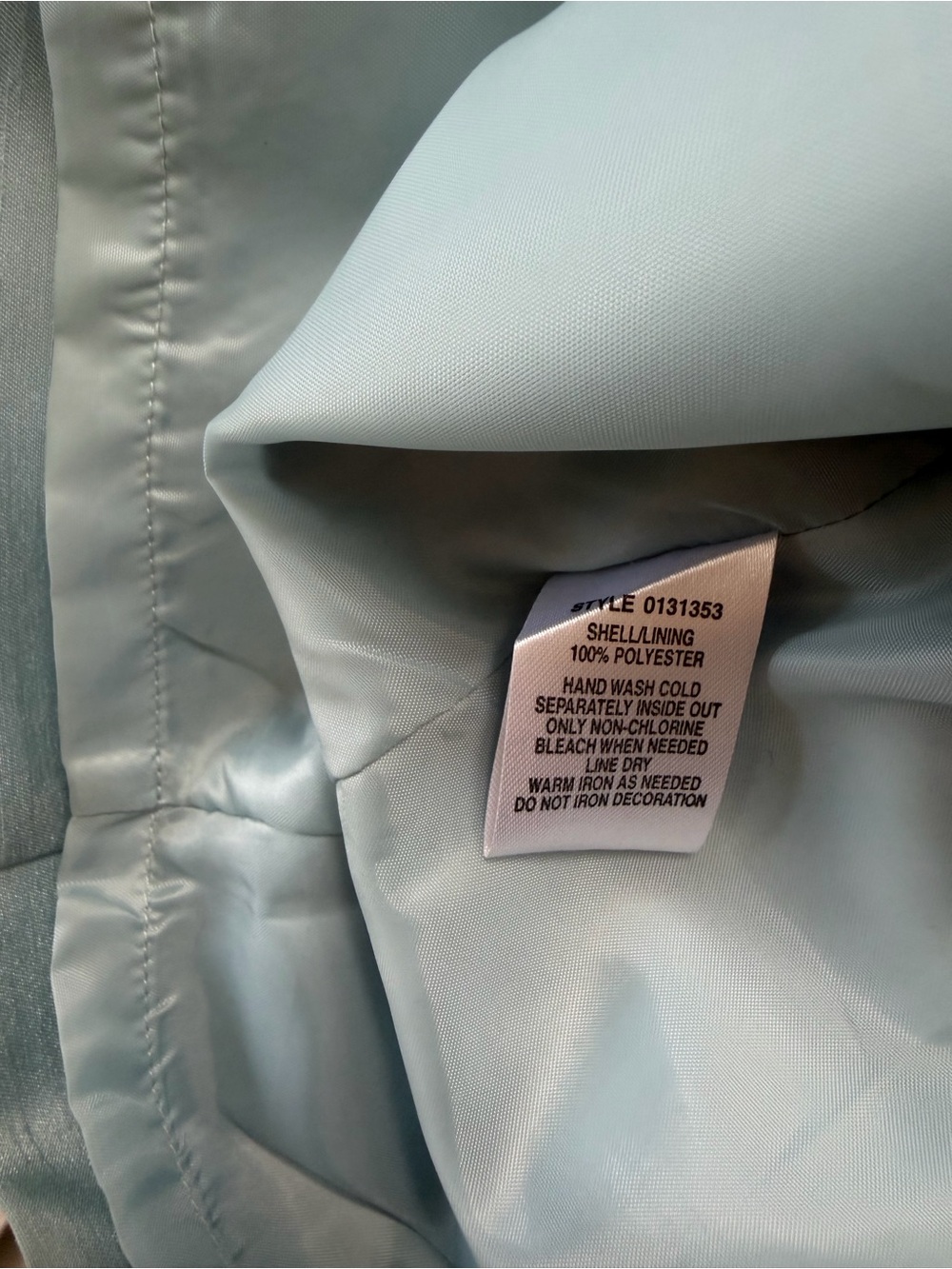 Leslie Fay Watery Blue Shantung Embroidered Sheath Dress size 12 - Picture 3 of 5